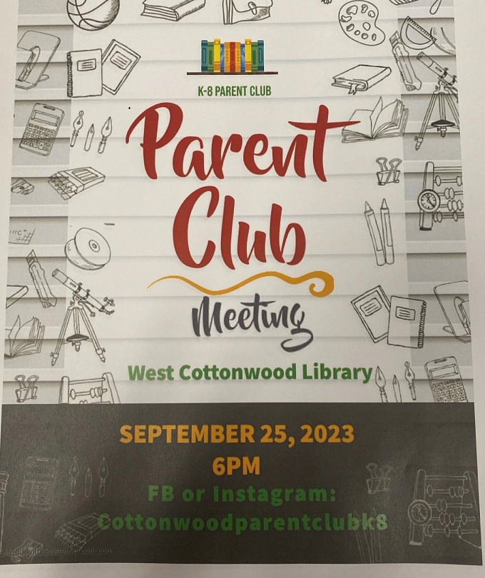 September Parent Club Meeting